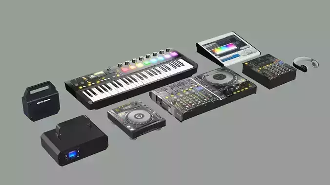 Pioneer Dj Native Traktor Music Set BLENDER 3D Model