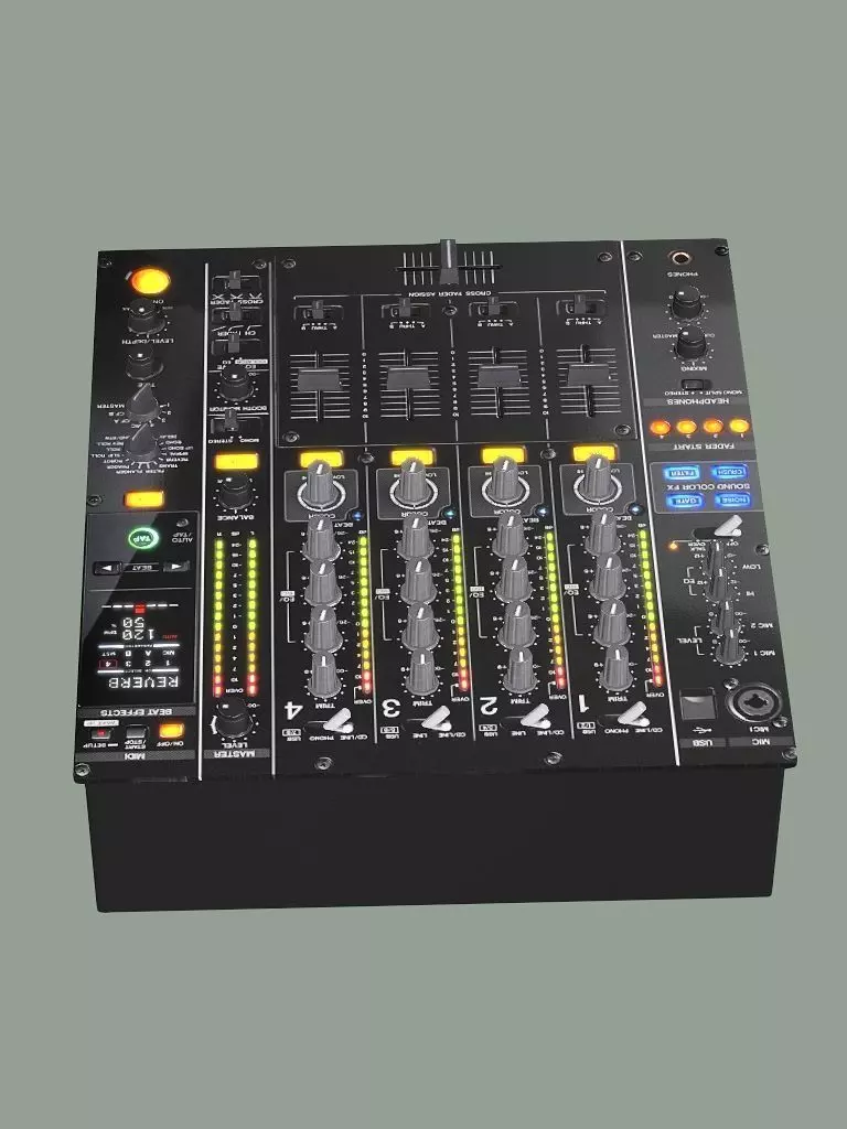 Pioneer Dj Native Traktor Music Set BLENDER 3D Model Low-poly 3D model_4