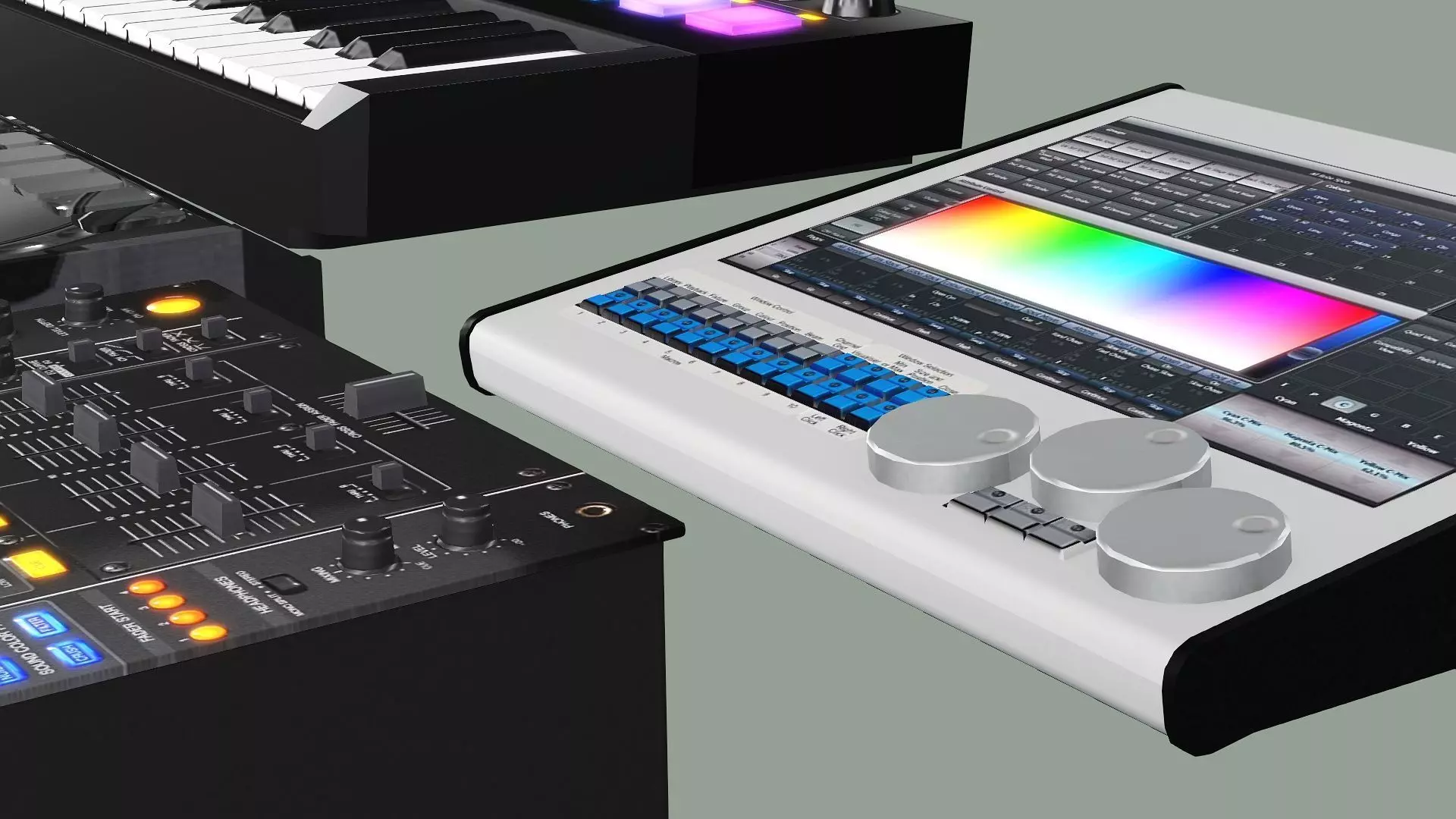 Pioneer Dj Native Traktor Music Set BLENDER 3D Model Low-poly 3D model_8