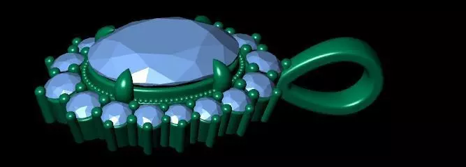 Oval Diamond Pendant 3D print model_14