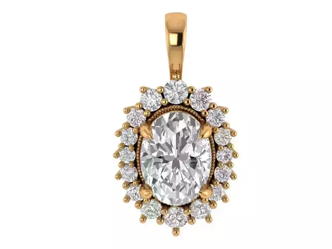 Oval Diamond Pendant