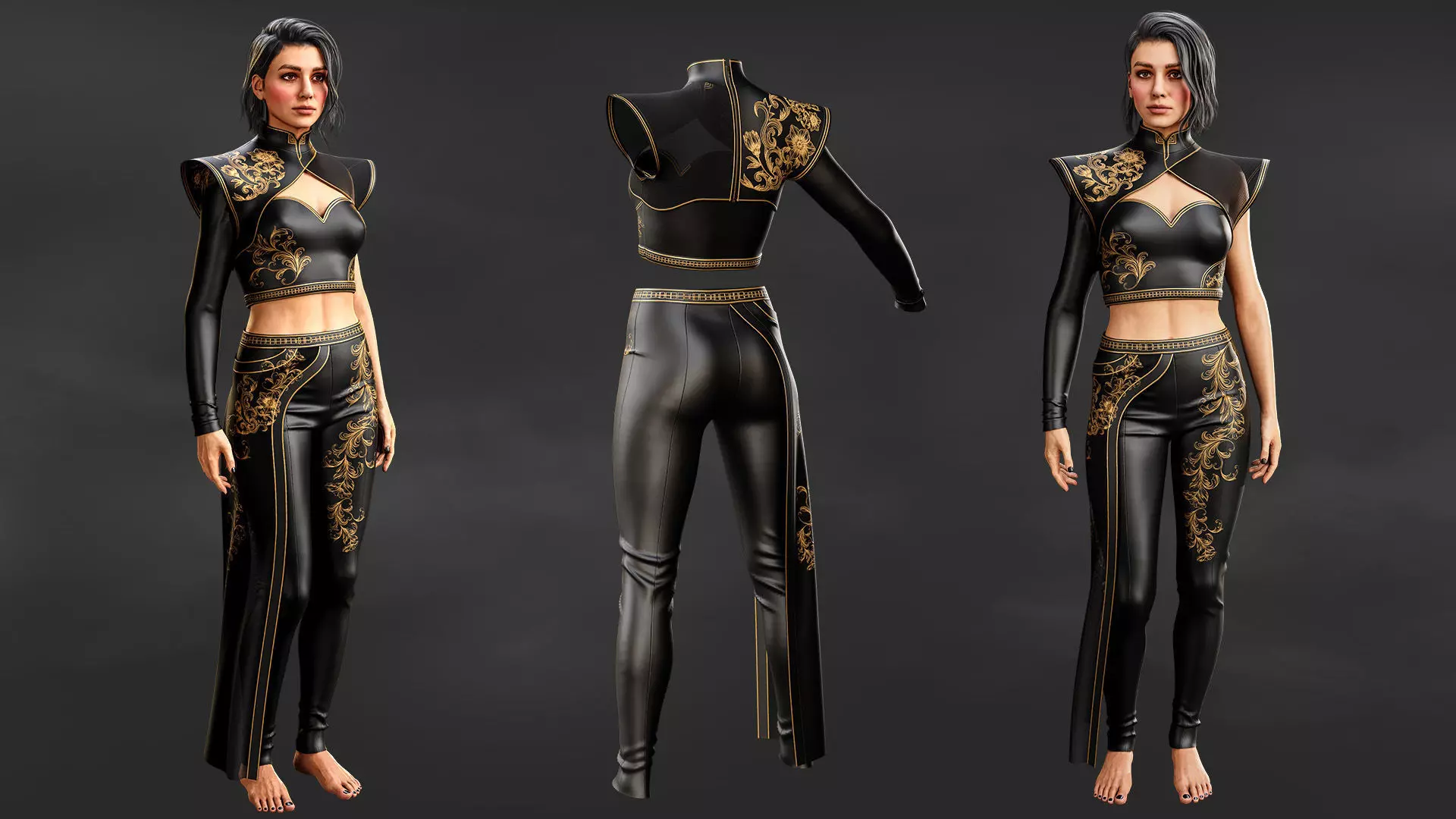 Fantasy Female Outfit 3D model_2