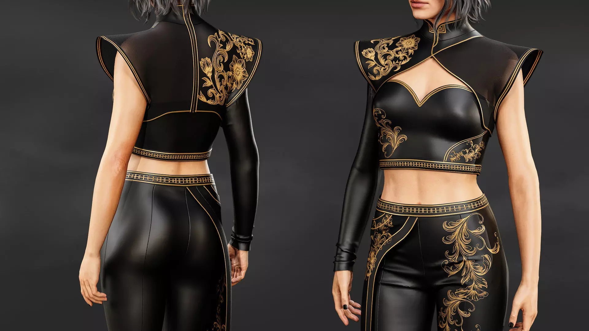 Fantasy Female Outfit 3D model_3