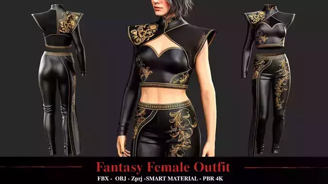 Fantasy Female Outfit 3D model Fantasy Female Outfit 3D model