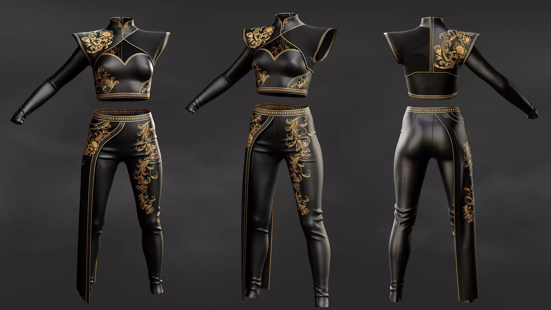 Fantasy Female Outfit 3D model_1