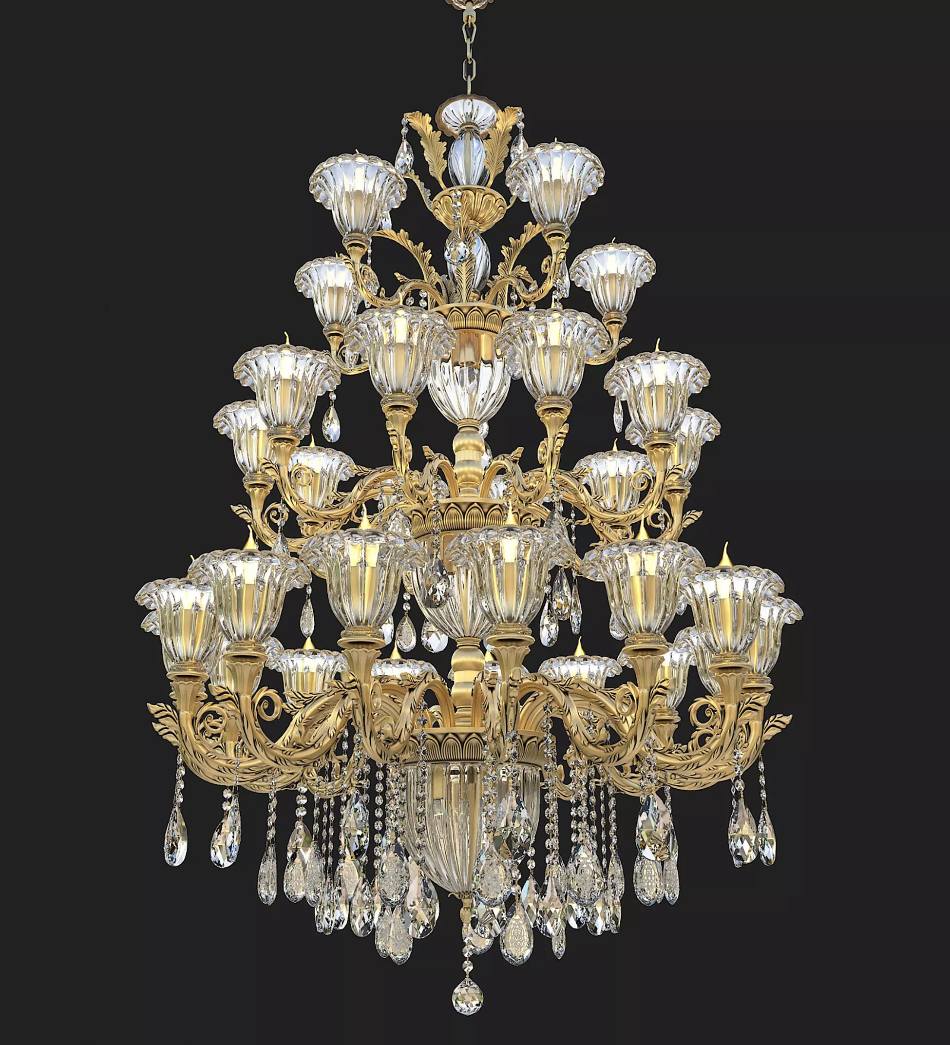 Classic Chandelier 2 3D model_3