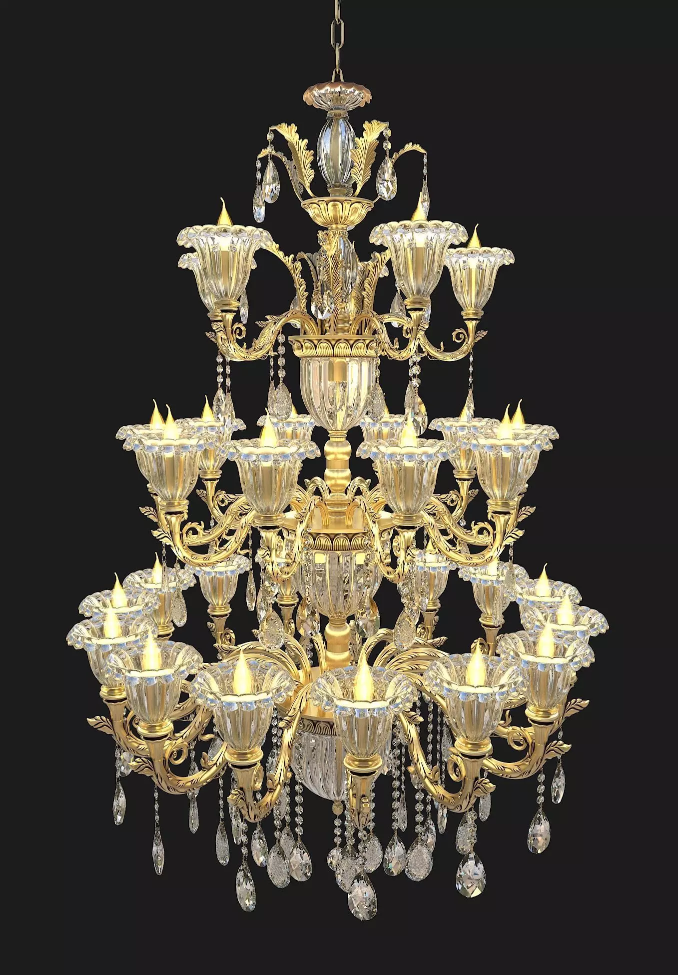 Classic Chandelier 2 3D model_1