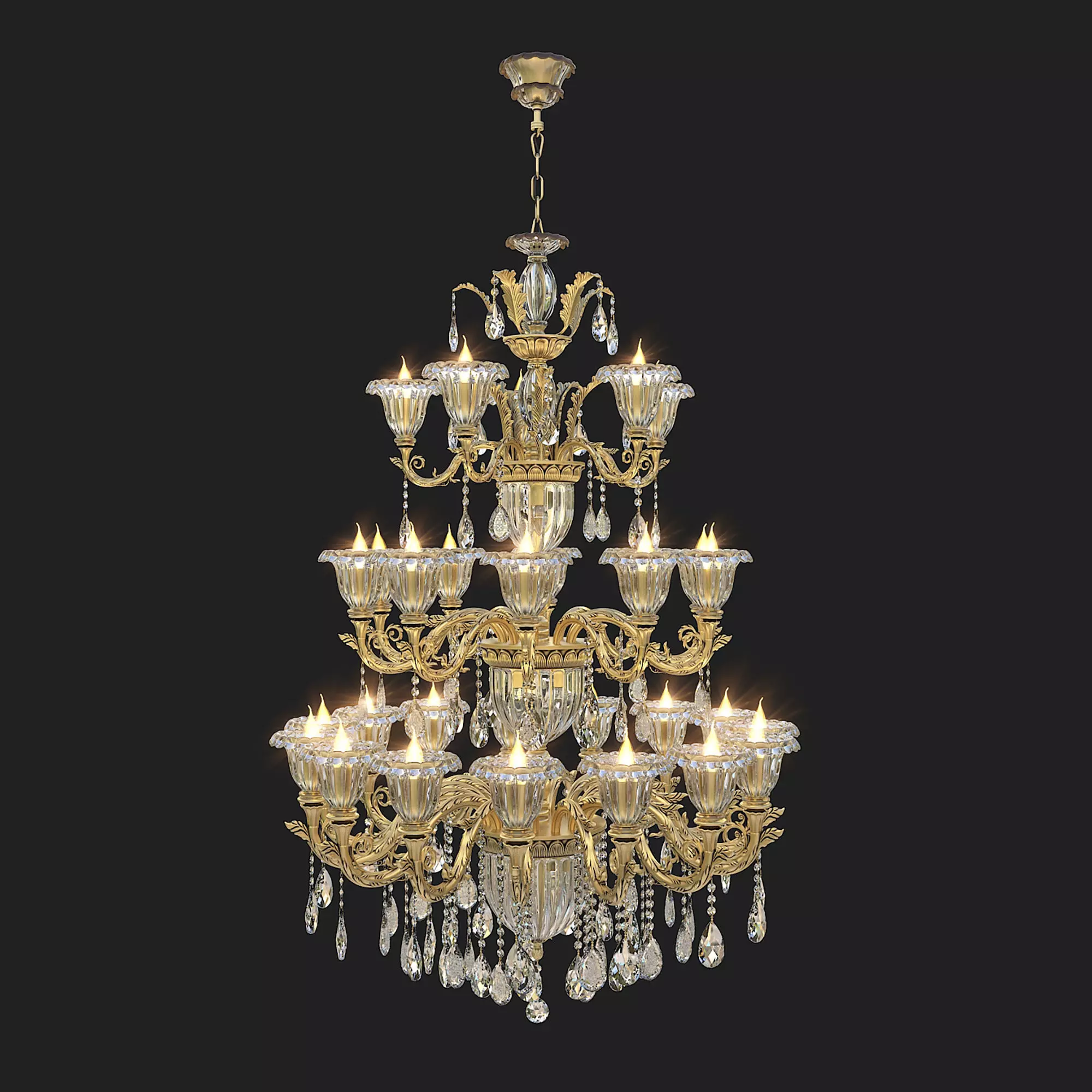 Classic Chandelier 2 3D model_0