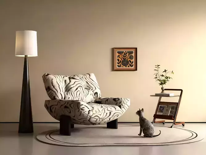 Modern mid-century leisure chair Minotti