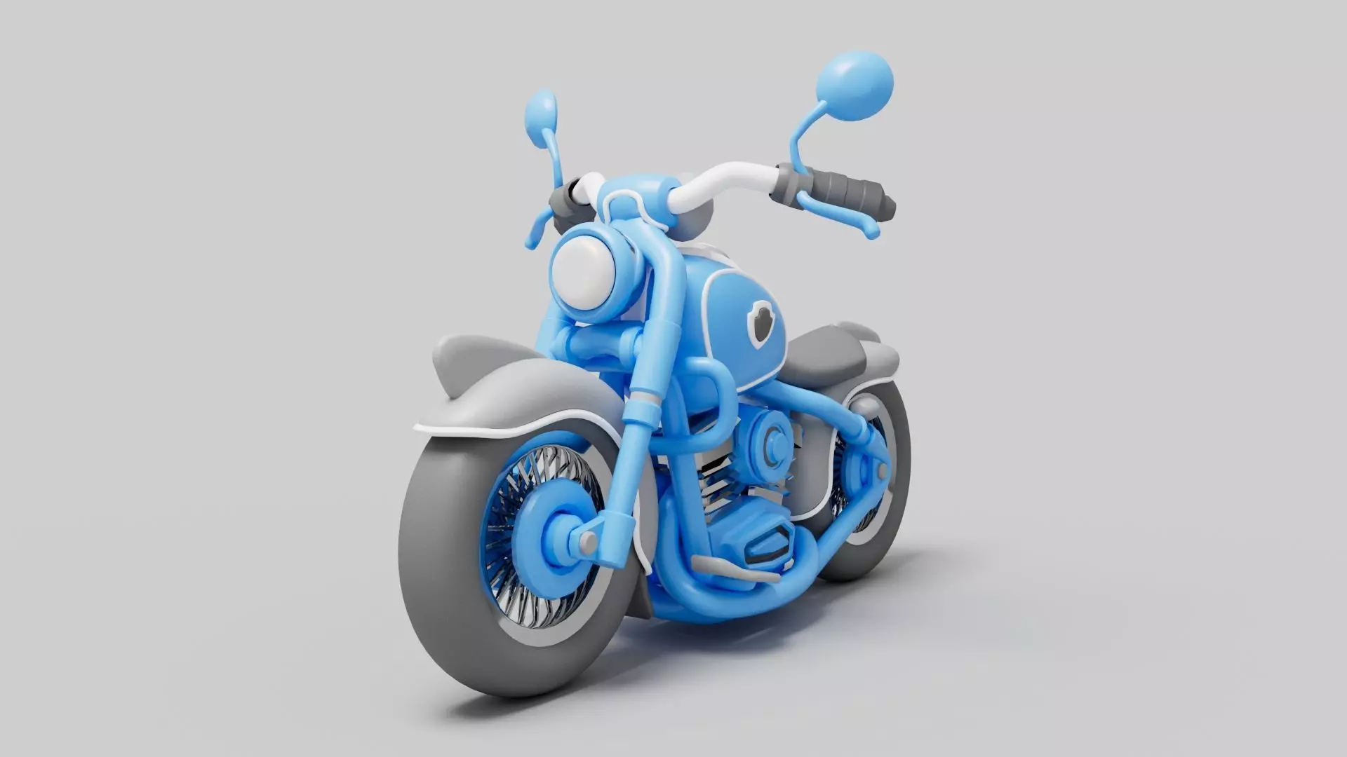 Cartoon Bike Pack - Rigged Motorbikes and Scooters Animation  Low-poly 3D model_9