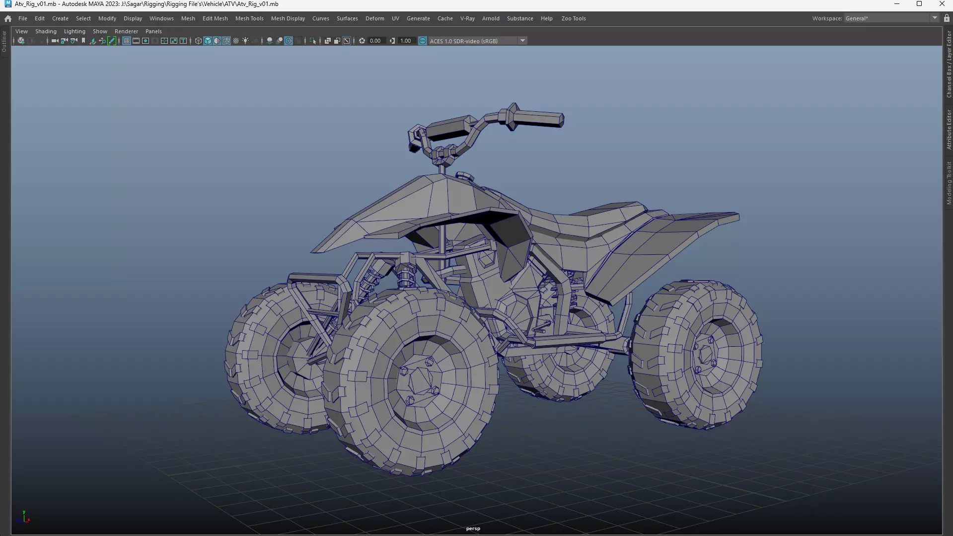 Cartoon Bike Pack - Rigged Motorbikes and Scooters Animation  Low-poly 3D model_4