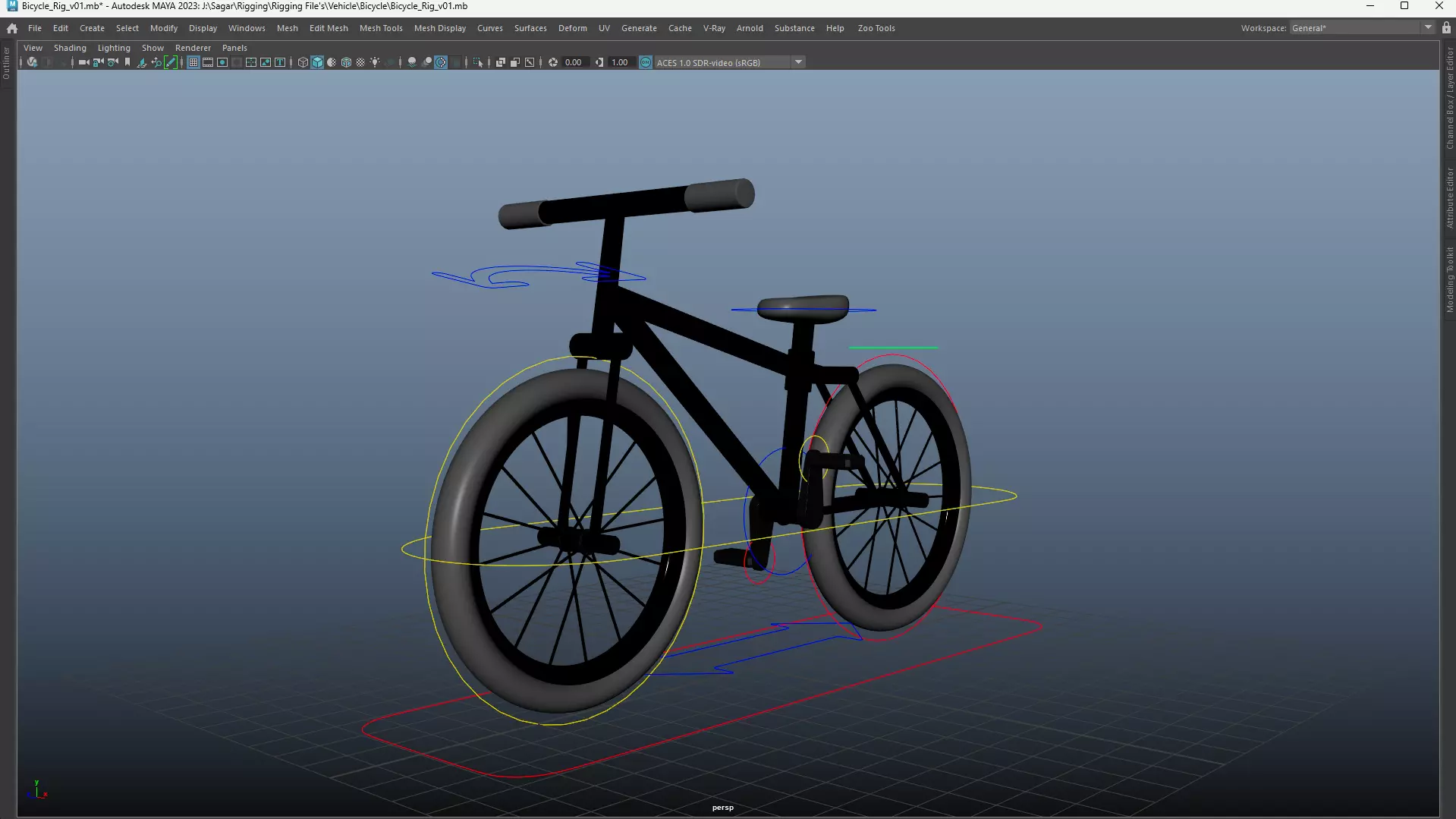Cartoon Bike Pack - Rigged Motorbikes and Scooters Animation  Low-poly 3D model_8