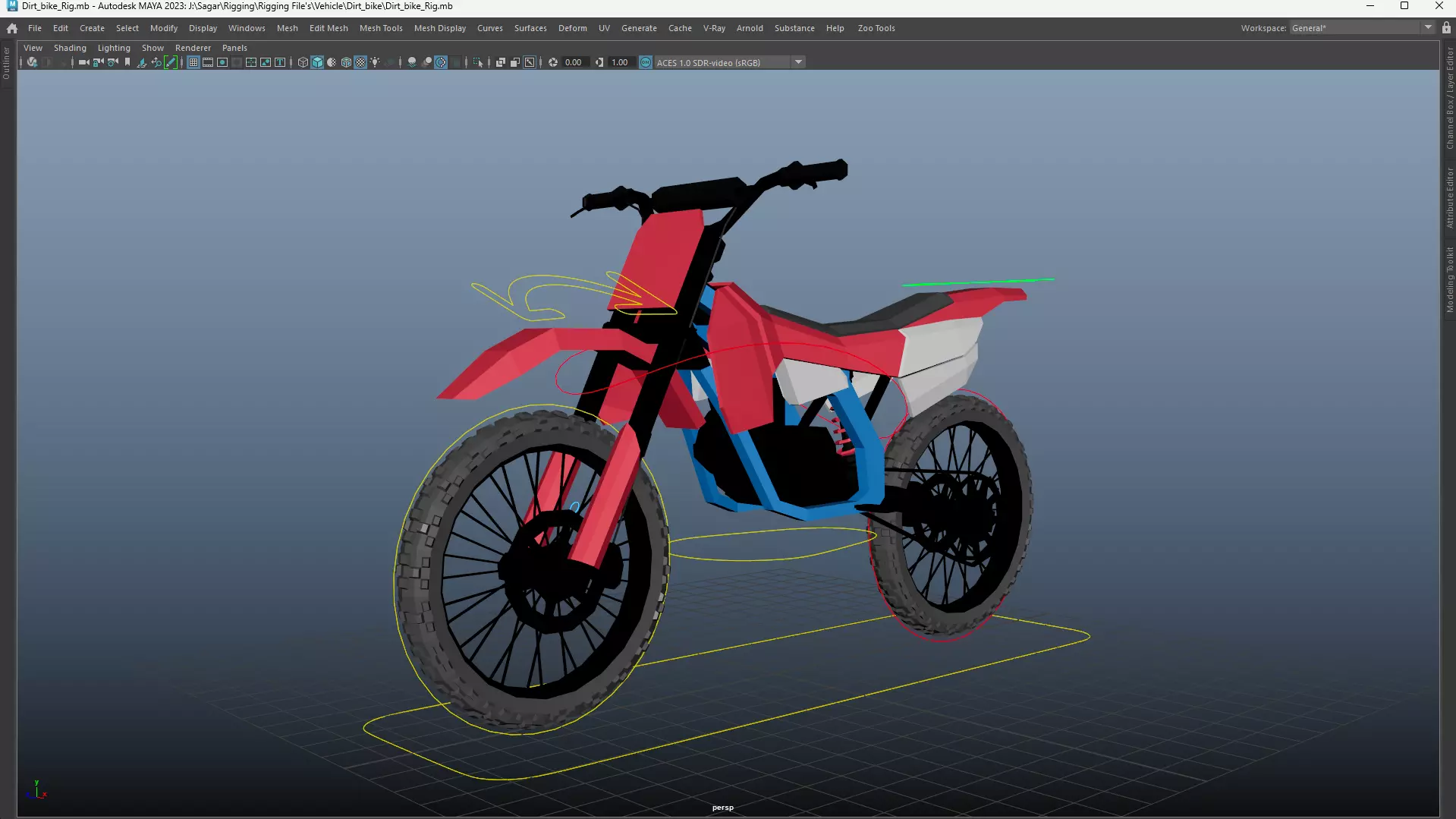 Cartoon Bike Pack - Rigged Motorbikes and Scooters Animation  Low-poly 3D model_14