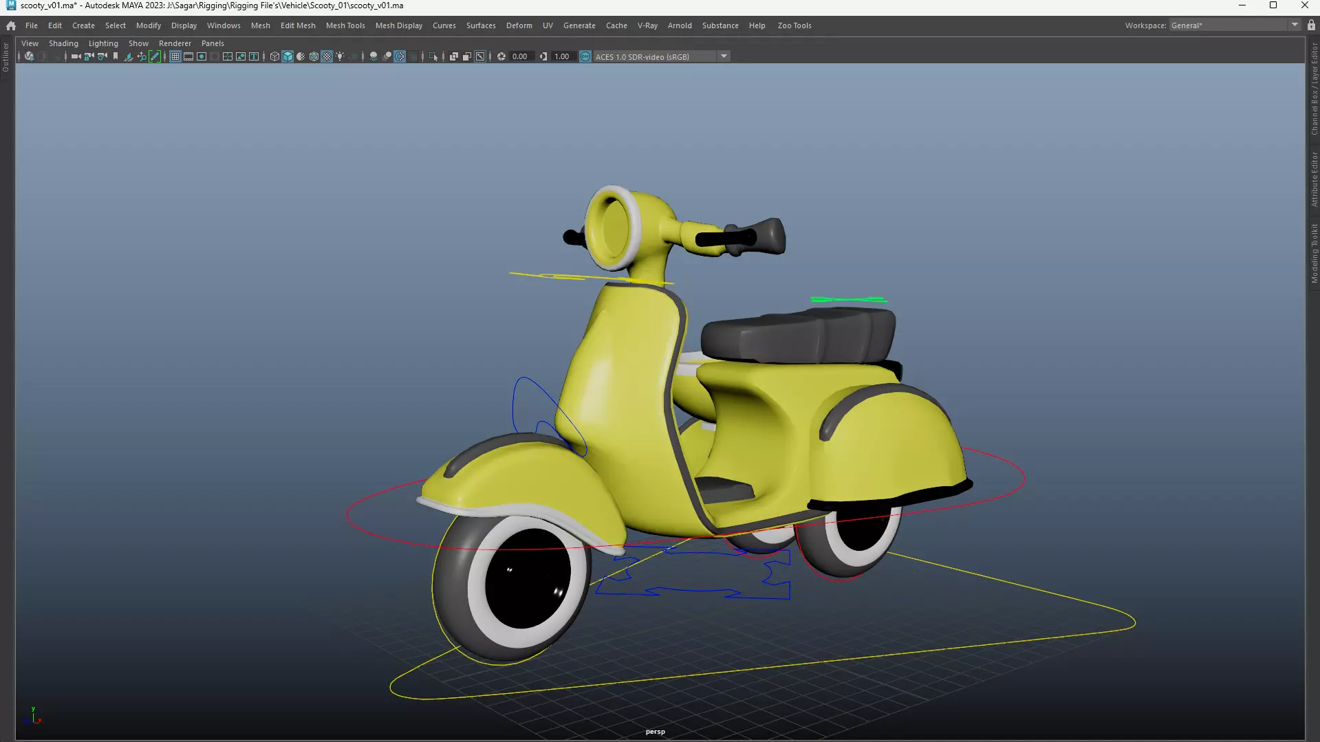 Cartoon Bike Pack - Rigged Motorbikes and Scooters Animation  Low-poly 3D model_20