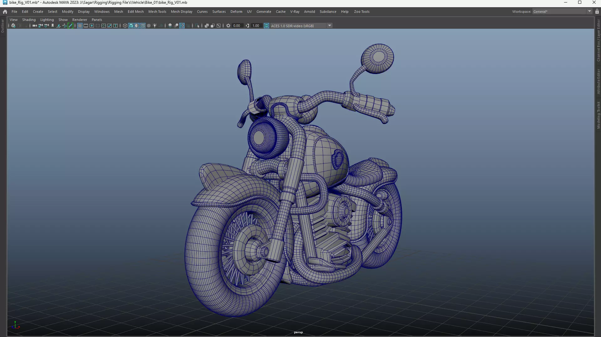 Cartoon Bike Pack - Rigged Motorbikes and Scooters Animation  Low-poly 3D model_10