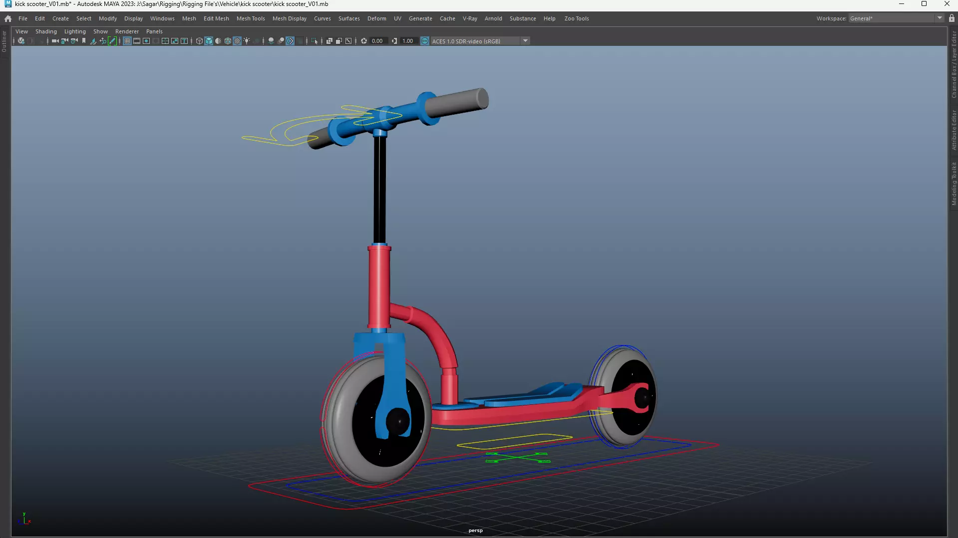 Cartoon Bike Pack - Rigged Motorbikes and Scooters Animation  Low-poly 3D model_17