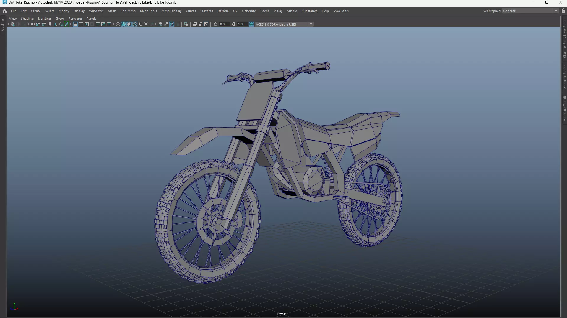 Cartoon Bike Pack - Rigged Motorbikes and Scooters Animation  Low-poly 3D model_13