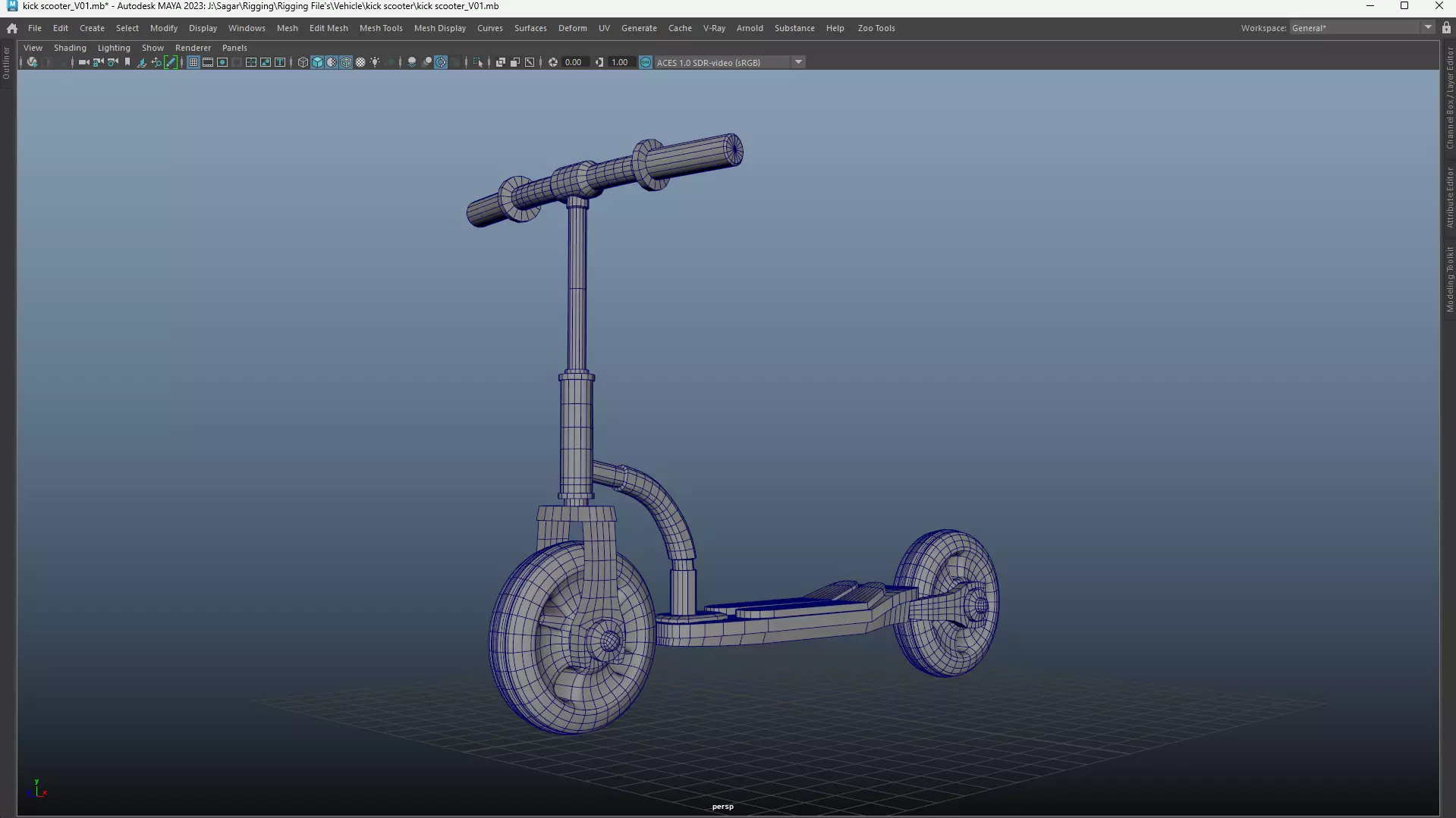 Cartoon Bike Pack - Rigged Motorbikes and Scooters Animation  Low-poly 3D model_16