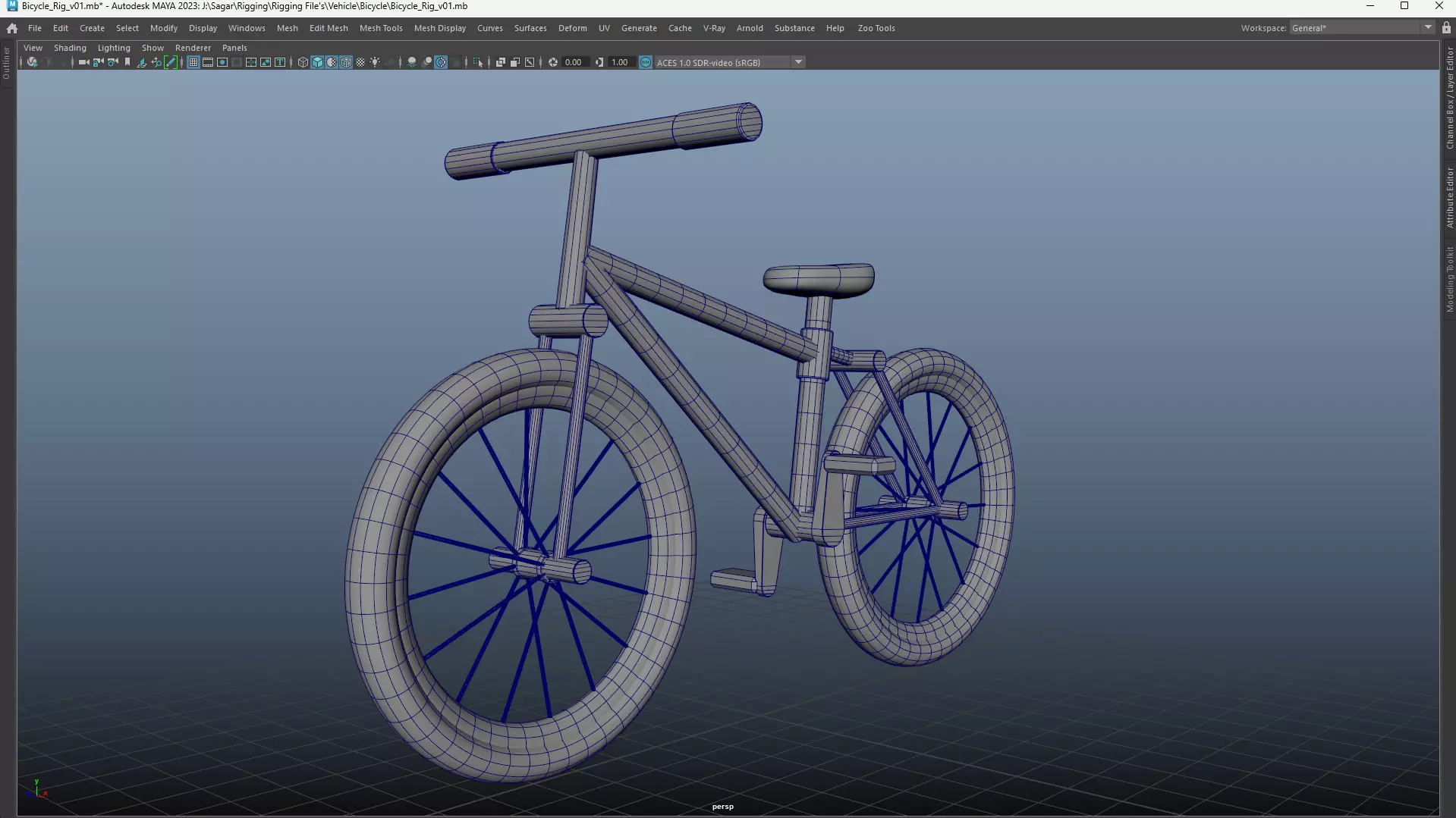 Cartoon Bike Pack - Rigged Motorbikes and Scooters Animation  Low-poly 3D model_7