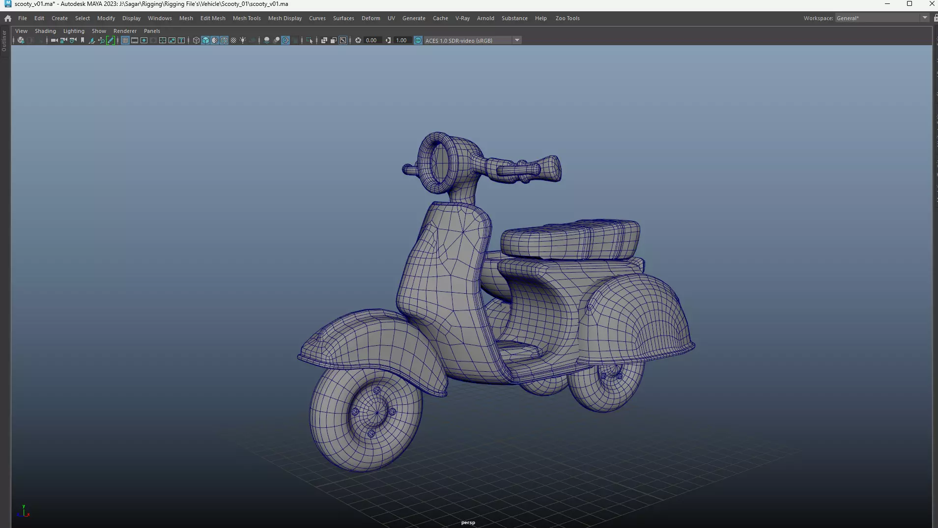 Cartoon Bike Pack - Rigged Motorbikes and Scooters Animation  Low-poly 3D model_19
