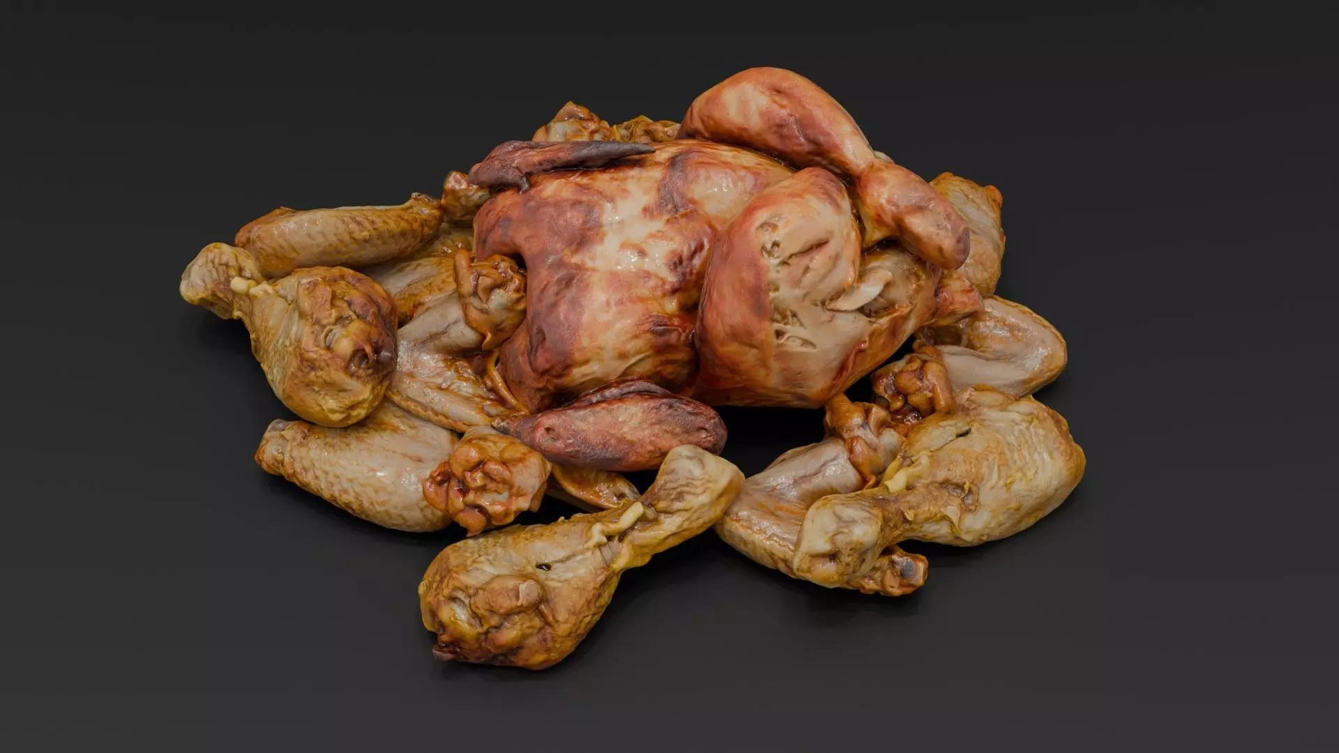 Chicken and a Parts Low-poly 3D model_0