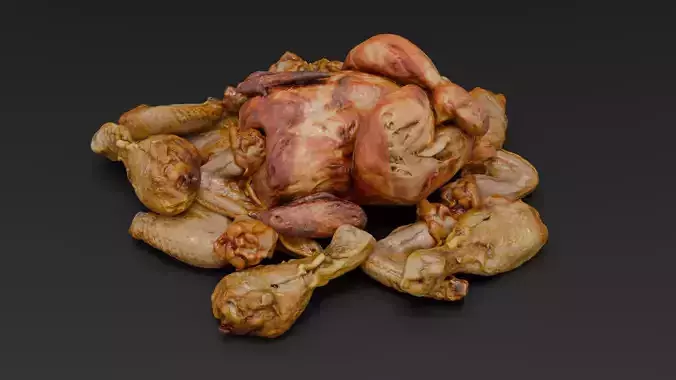 Chicken and a Parts Low-poly 3D model Chicken and a Parts Low-poly 3D model