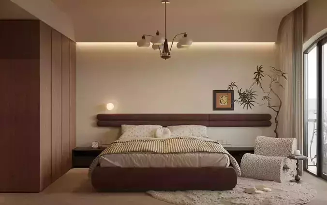 Interior scene bedroom 02