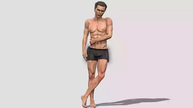 Realistic Muscular Man 3D Character