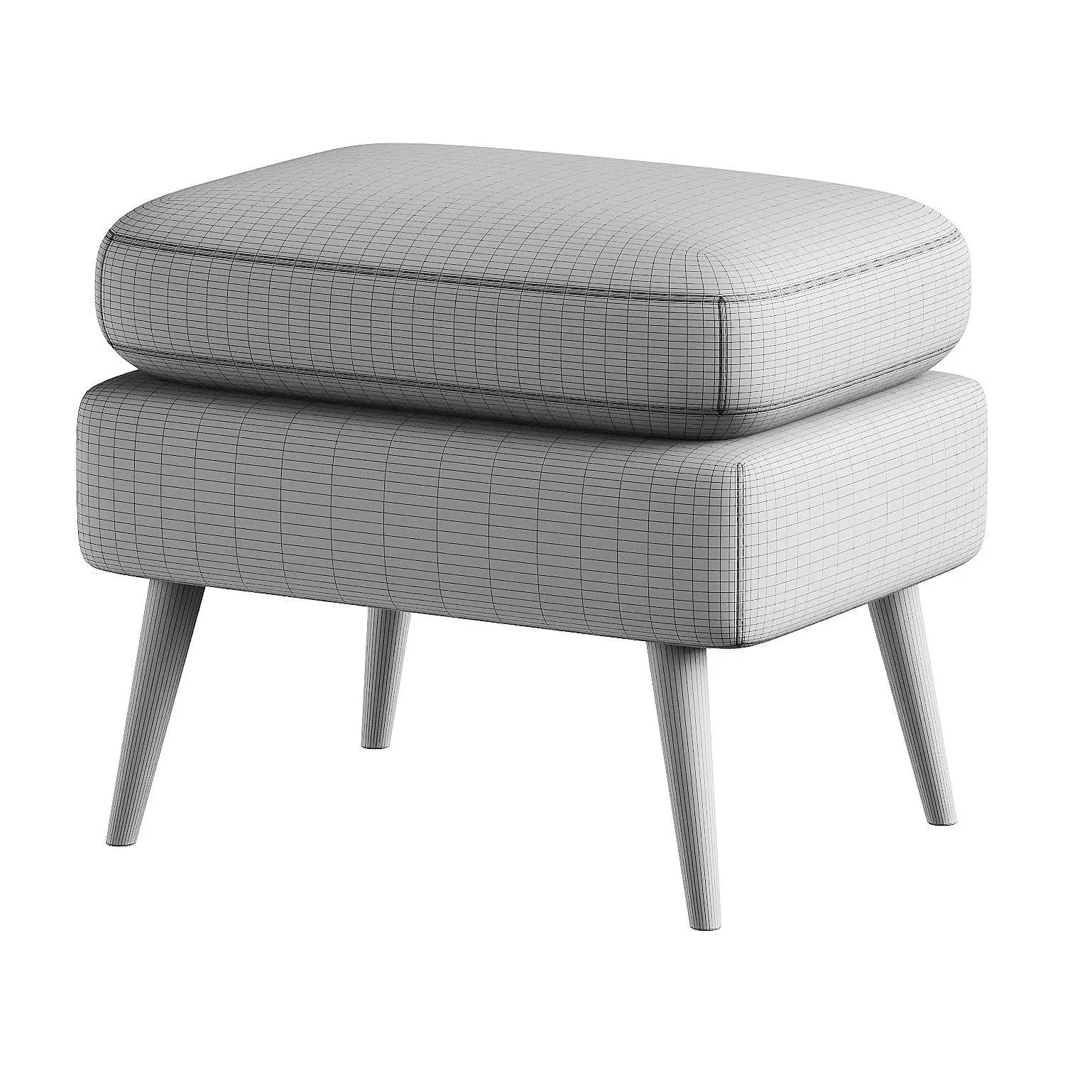 pouf white 5 3D model_6