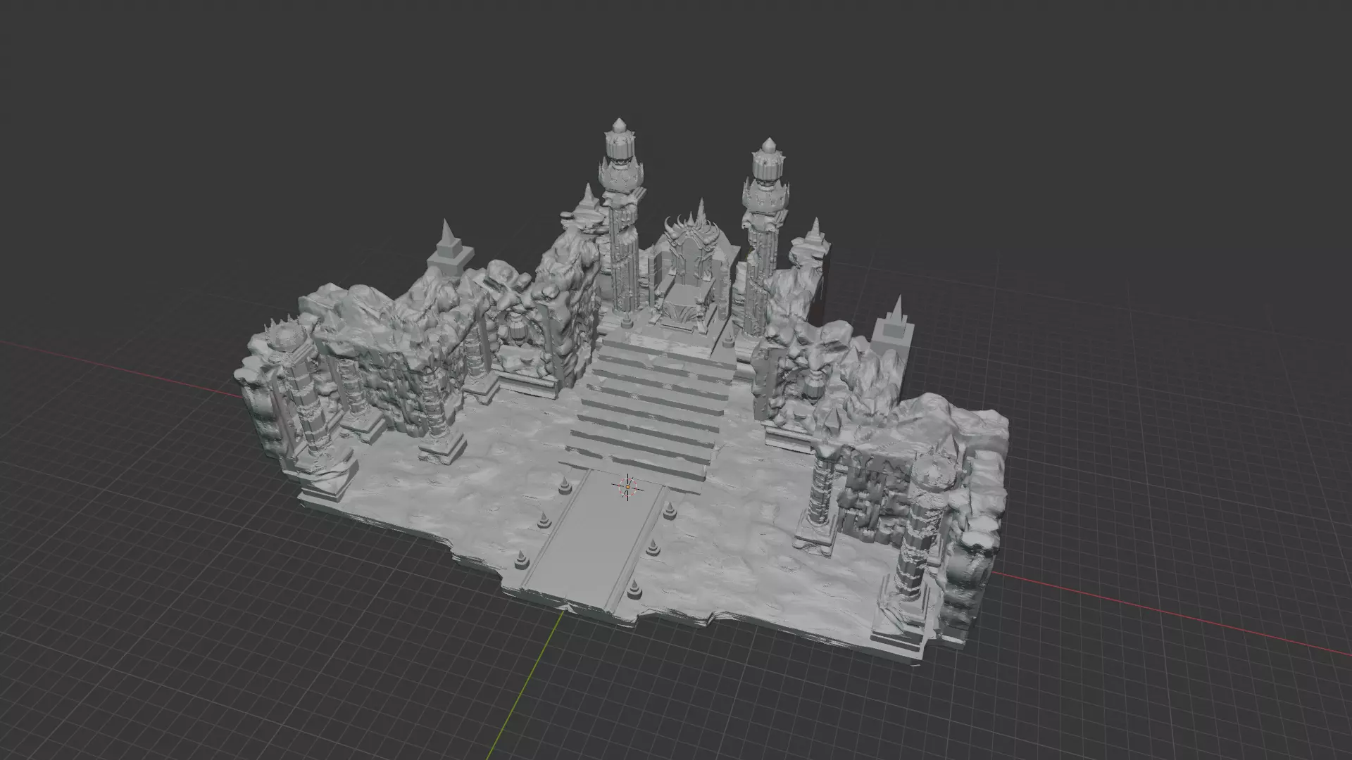 Throne of the king demon 3D print model_0