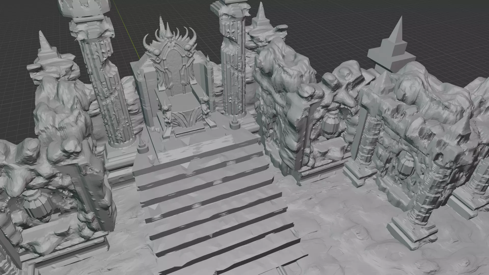 Throne of the king demon 3D print model_2
