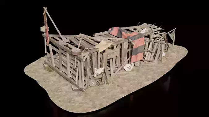 Fallen Siege Tower Medieval
