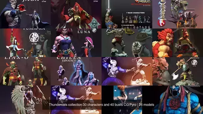 Thundercats collection 30 characters and 40 busts CG Pyro