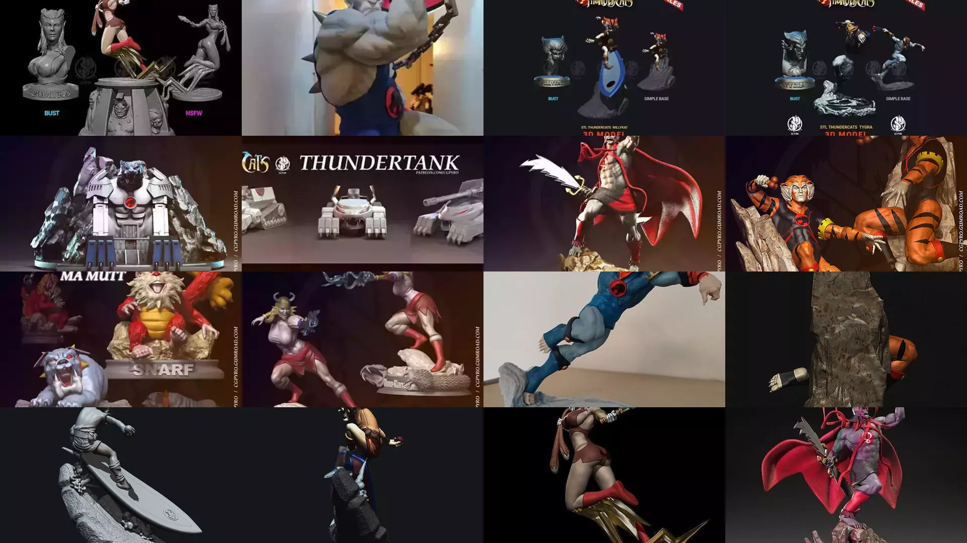 Thundercats collection 30 characters and 40 busts CG Pyro _8