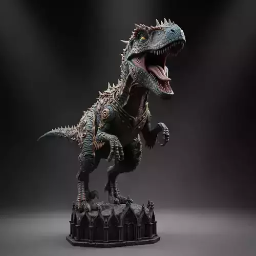 2650  Gothic  Roaring Raptor  Dinosaur   3D Model