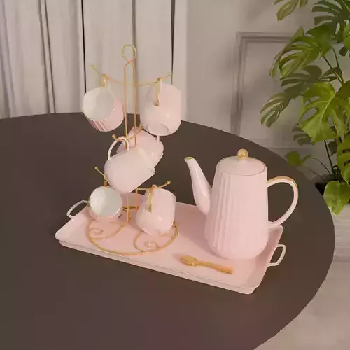 Cup Set - Ligh Pink - Tea Cup Holder