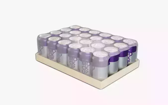 Grape Soda Can Pack of 24 3D model 2