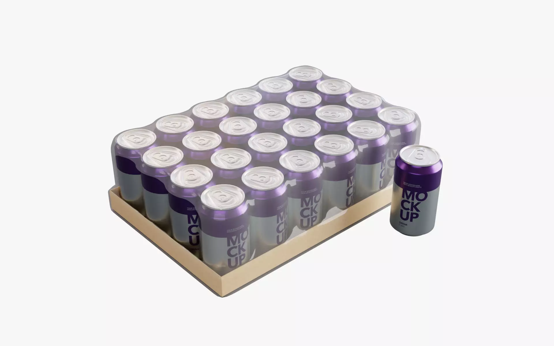 Grape Soda Can Pack of 24 3D model_4