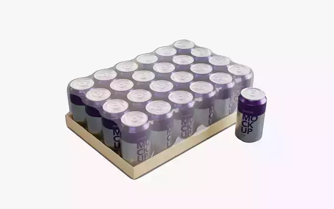 Grape Soda Can Pack of 24 3D model 5