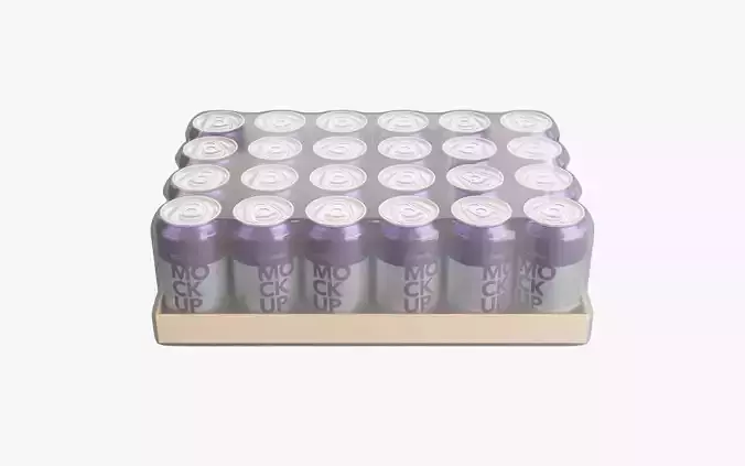 Grape Soda Can Pack of 24 3D model 4