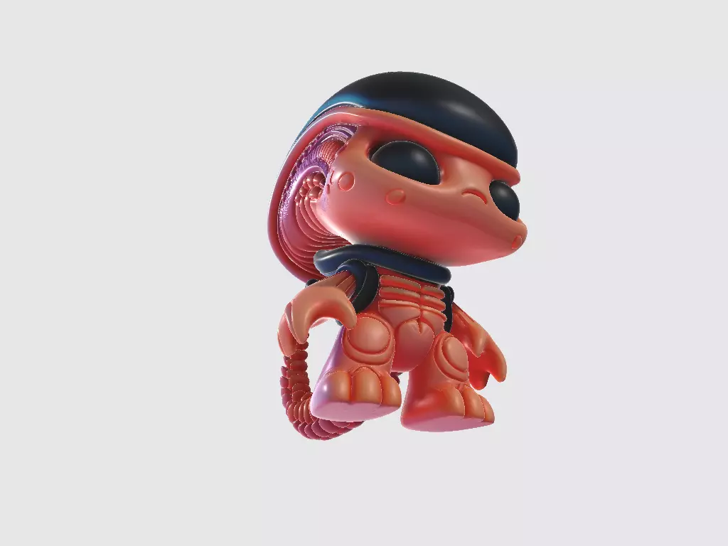 Chibi Alien Xenomorph 3D print model_5