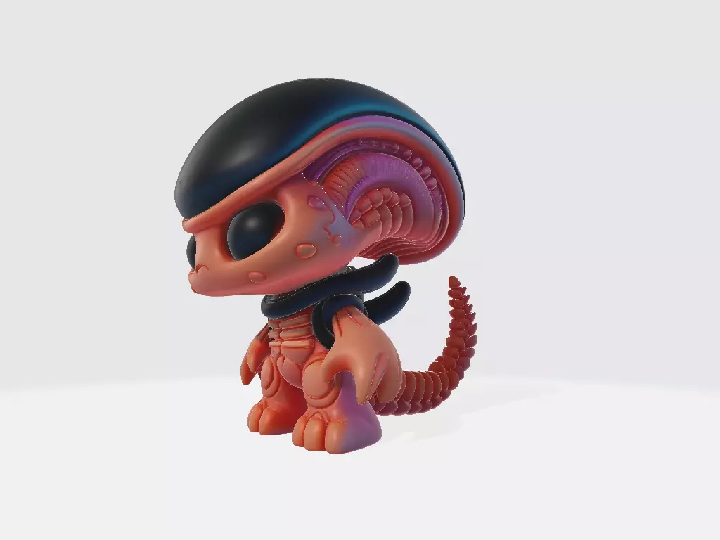 Chibi Alien Xenomorph 3D print model_1