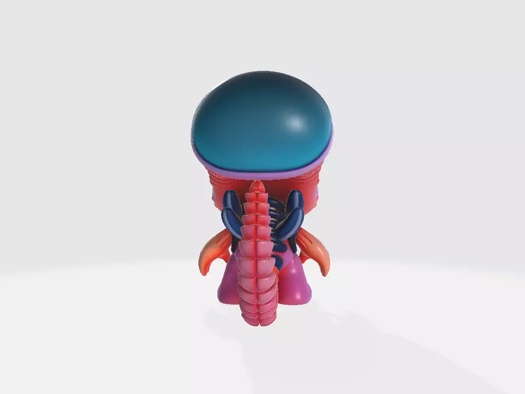 Chibi Alien Xenomorph 3D print model_3