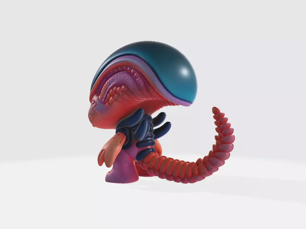 Chibi Alien Xenomorph 3D print model_2