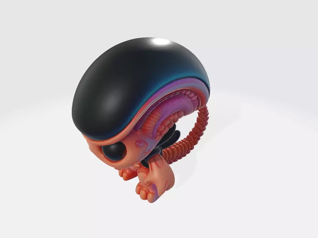 Chibi Alien Xenomorph 3D print model_6