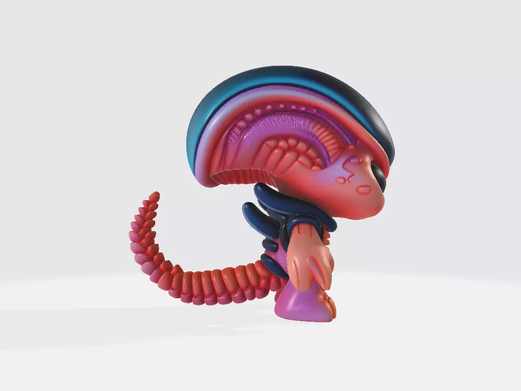 Chibi Alien Xenomorph 3D print model_4