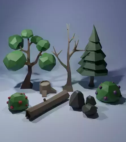 Low poly nature pack - 10 assets 