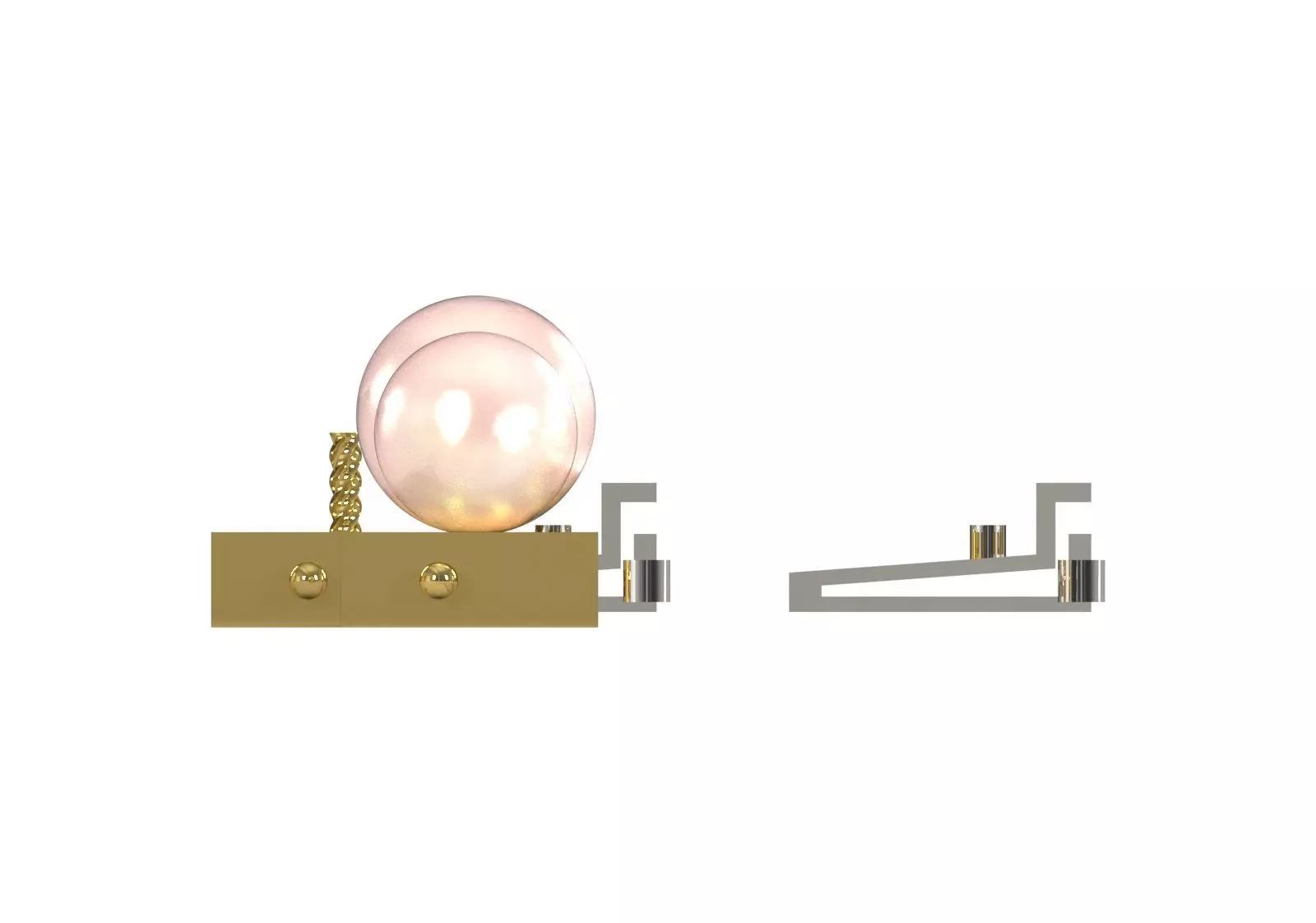 Slide Lock Multi Strand Pearl Bead Connector gold 3dm gl0040 3D print model_3