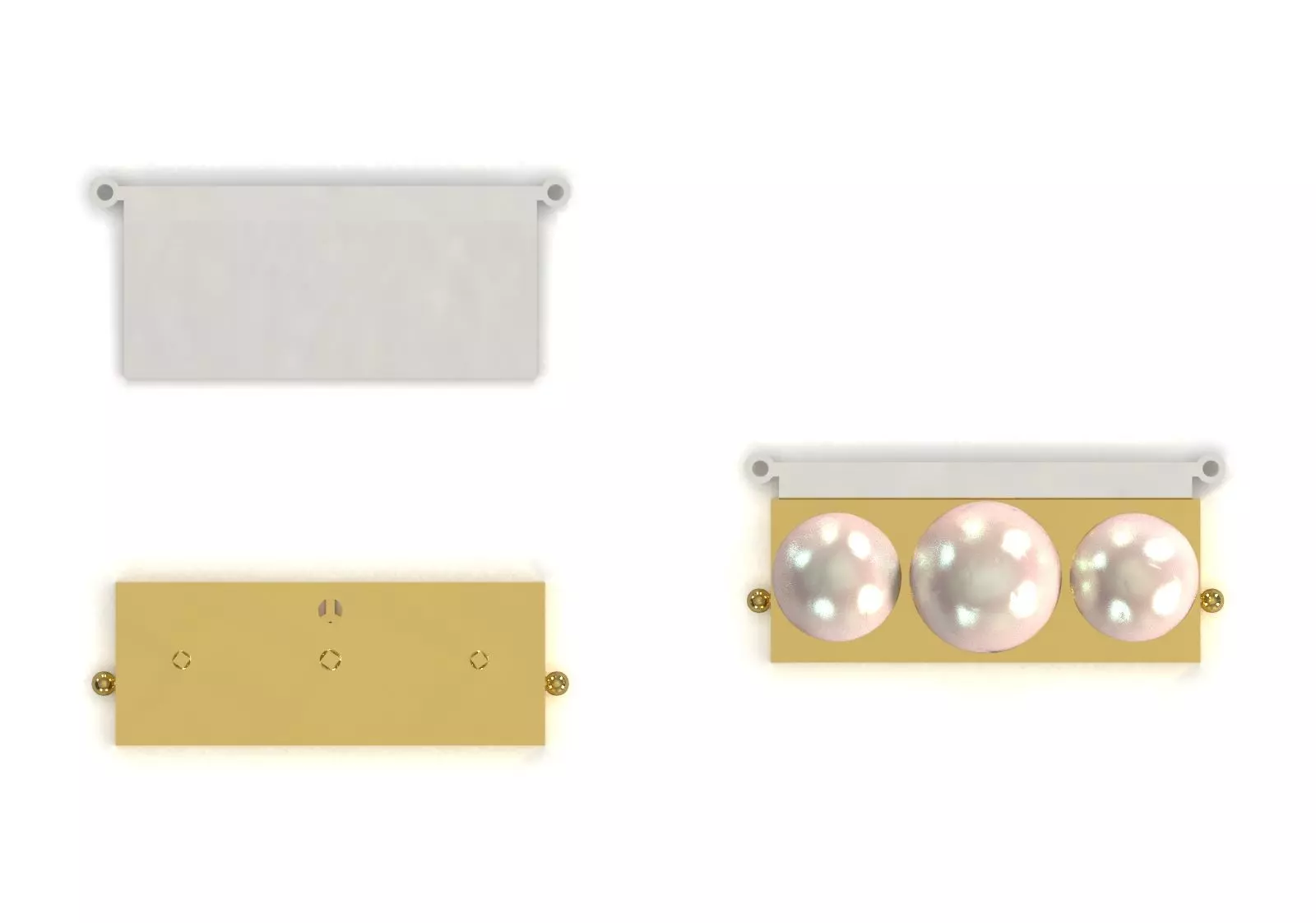 Slide Lock Multi Strand Pearl Bead Connector gold 3dm gl0040 3D print model_4