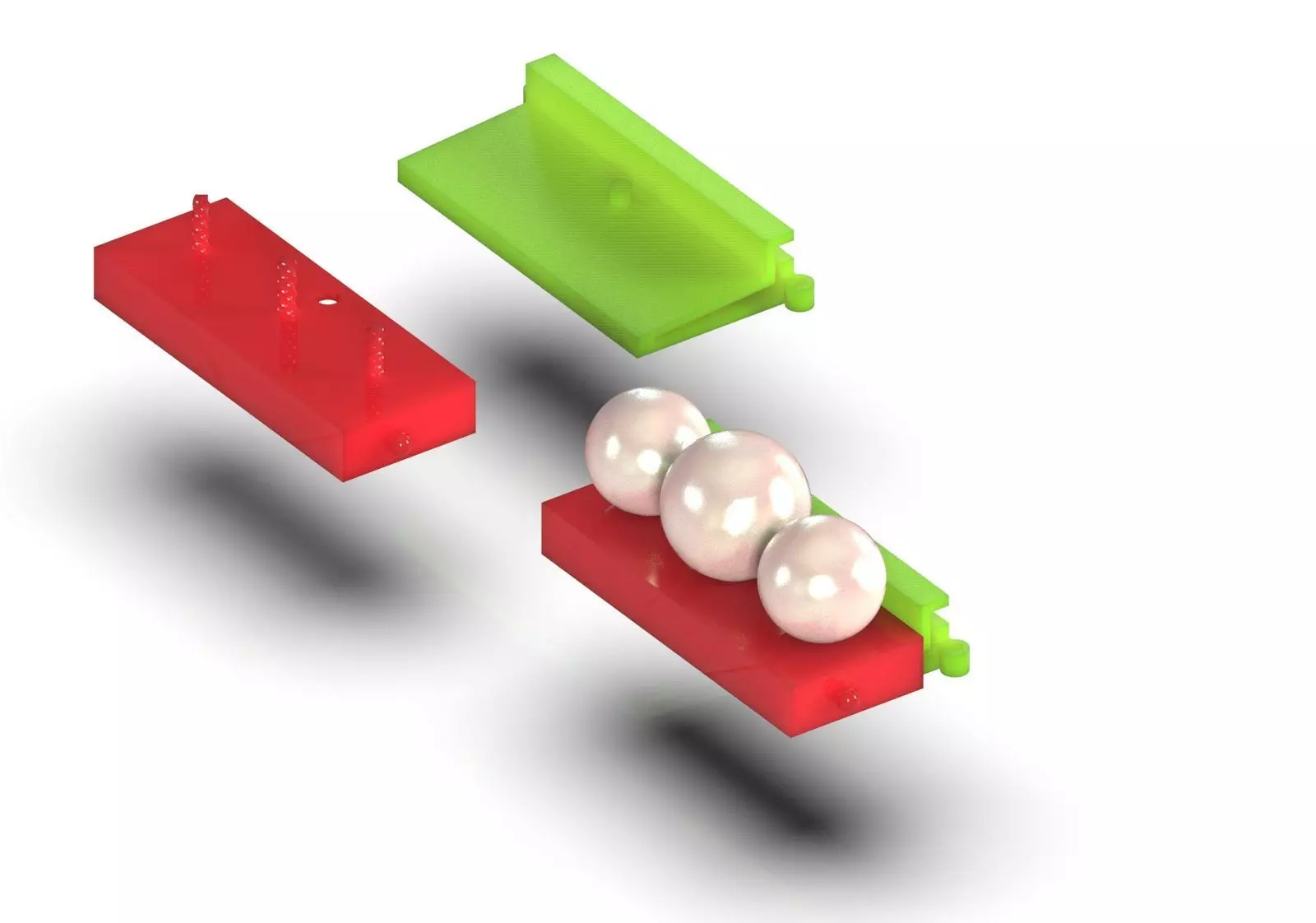 Slide Lock Multi Strand Pearl Bead Connector gold 3dm gl0040 3D print model_13